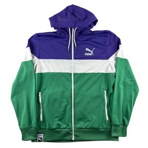 Puma‎ Special Archive Men's Large Full Zip Hoodie Track Jacket Colorblock Purple